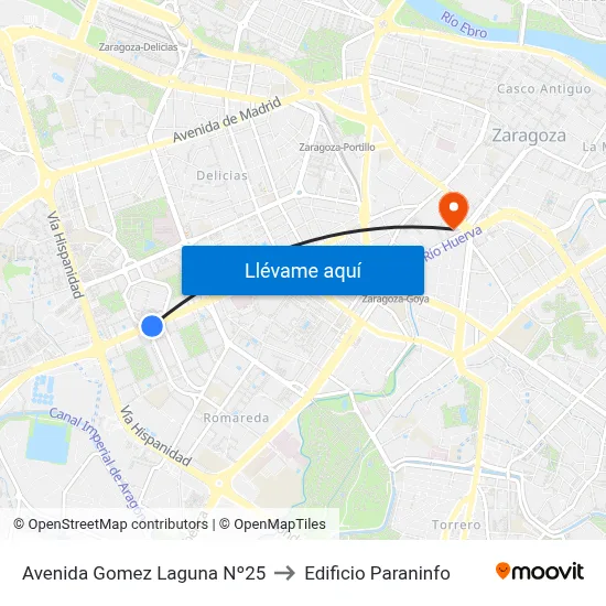Avenida Gomez Laguna Nº25 to Edificio Paraninfo map