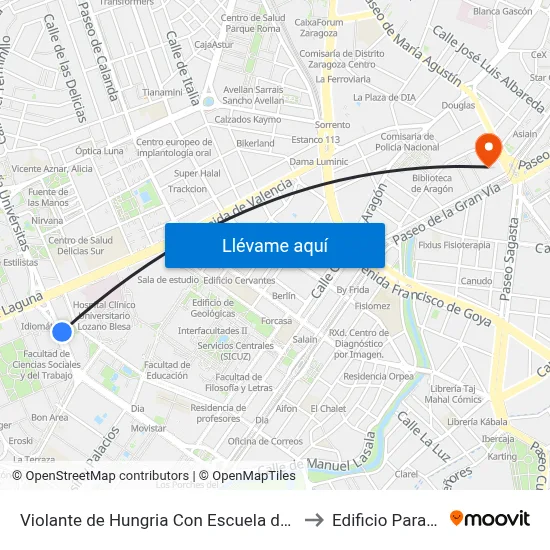 Violante de Hungria Con Escuela de Idiomas to Edificio Paraninfo map