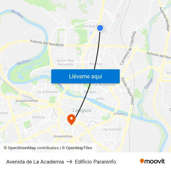 Avenida de La Academia to Edificio Paraninfo map