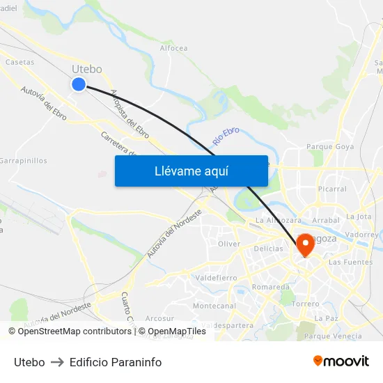 Utebo to Edificio Paraninfo map