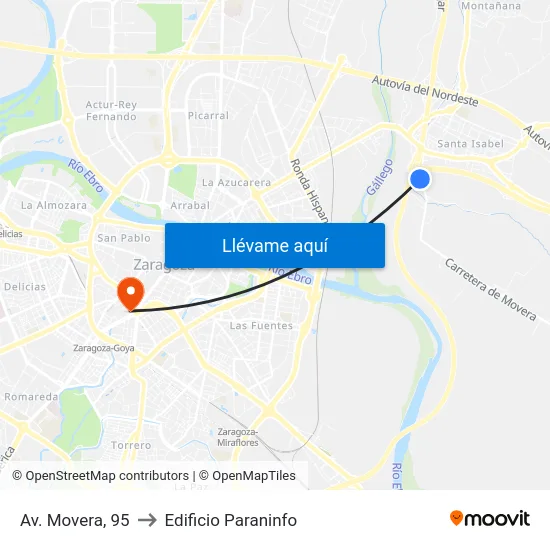 Av. Movera, 95 to Edificio Paraninfo map