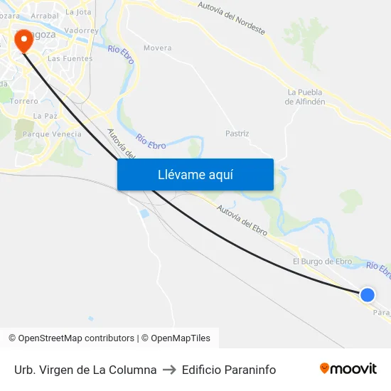 Urb. Virgen de La Columna to Edificio Paraninfo map