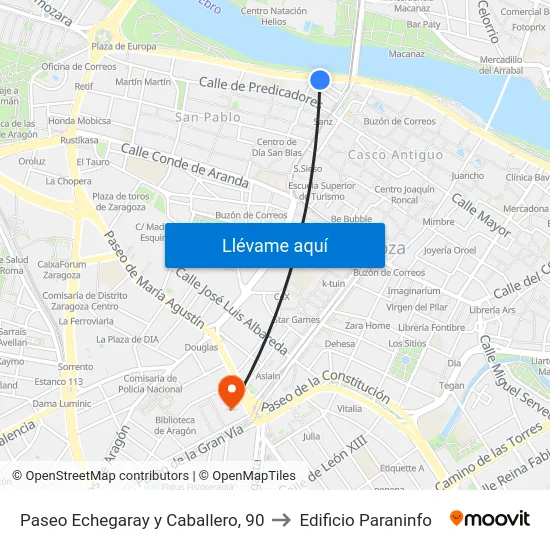Paseo Echegaray y Caballero, 90 to Edificio Paraninfo map