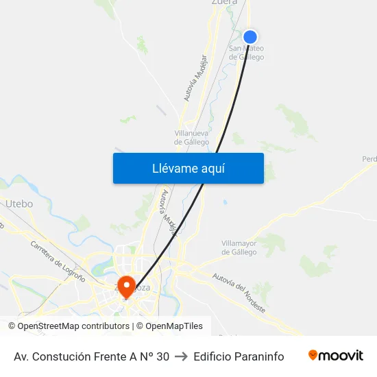 Av. Constución Frente A Nº 30 to Edificio Paraninfo map