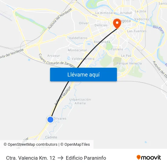 Ctra. Valencia Km. 12 to Edificio Paraninfo map