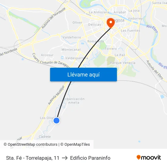 Sta. Fé - Torrelapaja, 11 to Edificio Paraninfo map