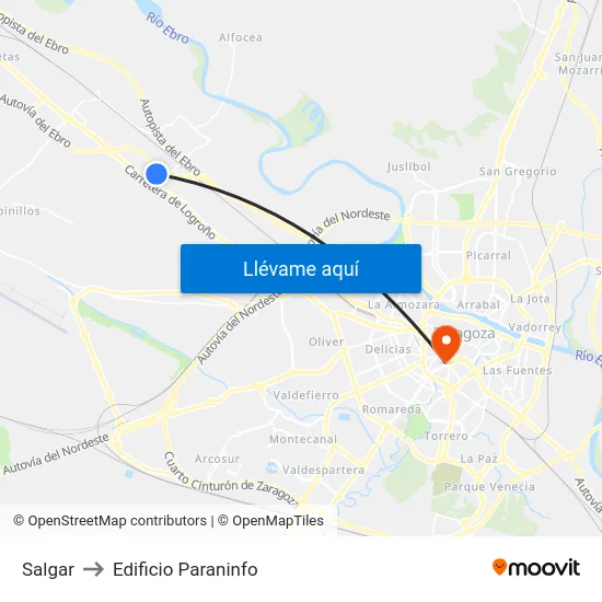 Salgar to Edificio Paraninfo map