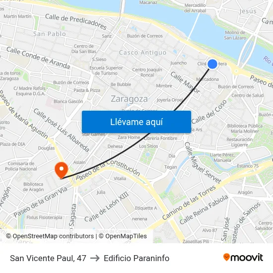 San Vicente Paul, 47 to Edificio Paraninfo map