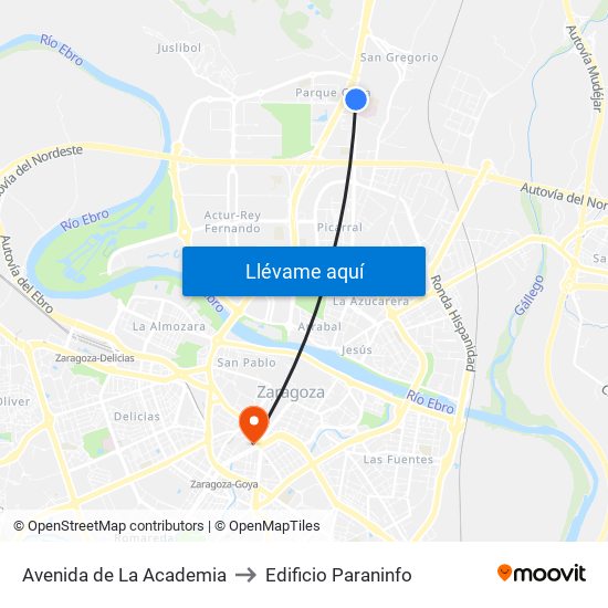 Avenida de La Academia to Edificio Paraninfo map