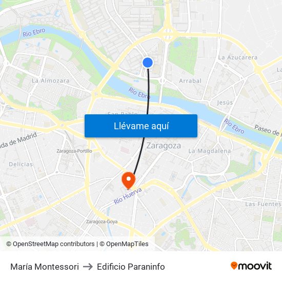 María Montessori to Edificio Paraninfo map