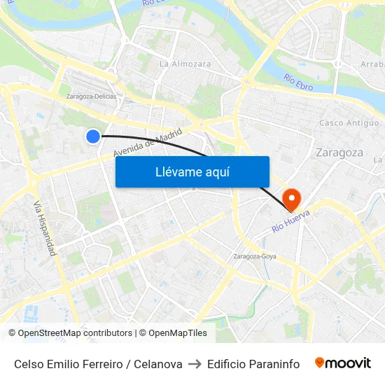 Celso Emilio Ferreiro / Celanova to Edificio Paraninfo map