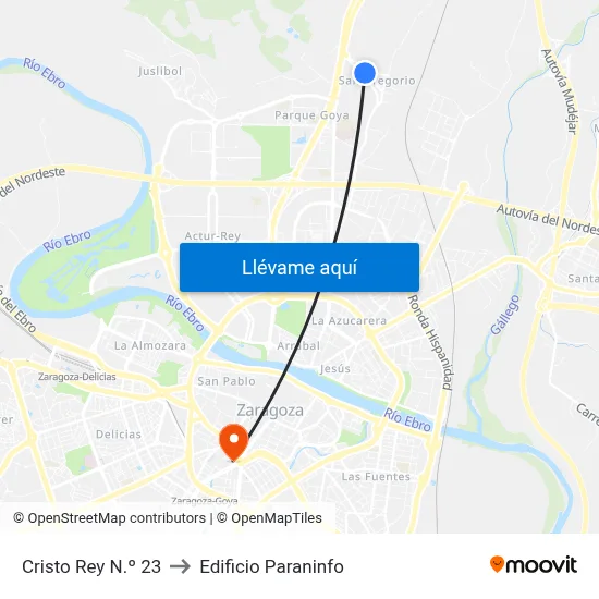 Cristo Rey N.º 23 to Edificio Paraninfo map