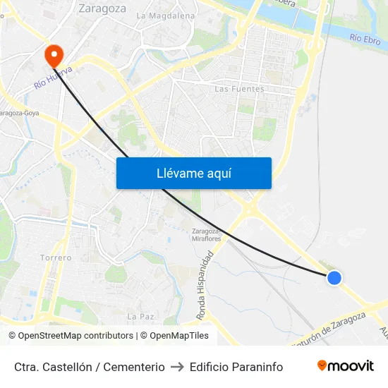 Ctra. Castellón / Cementerio to Edificio Paraninfo map