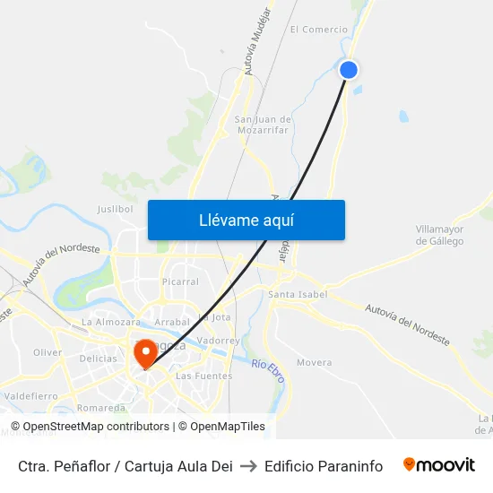 Ctra. Peñaflor / Cartuja Aula Dei to Edificio Paraninfo map