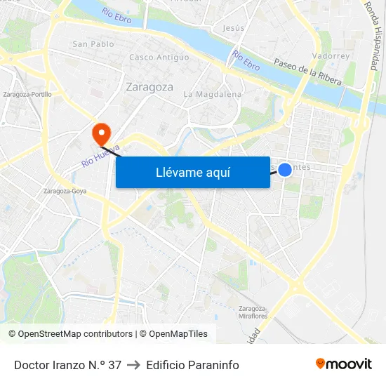 Doctor Iranzo N.º 37 to Edificio Paraninfo map