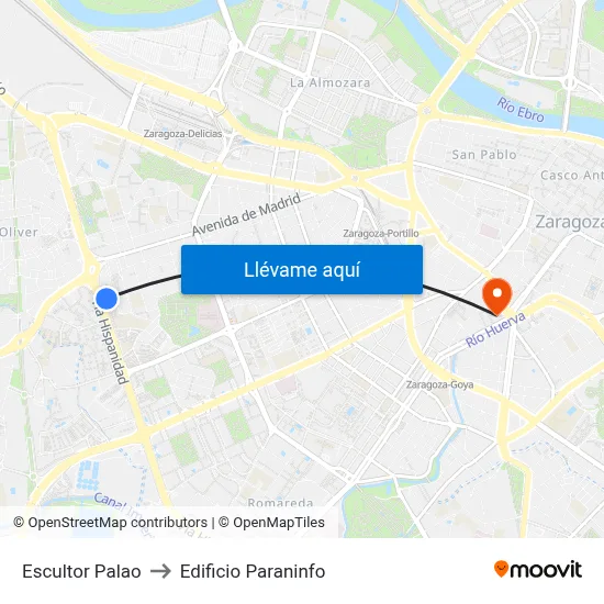 Escultor Palao to Edificio Paraninfo map