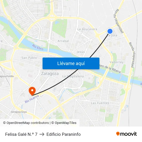Felisa Galé N.º 7 to Edificio Paraninfo map