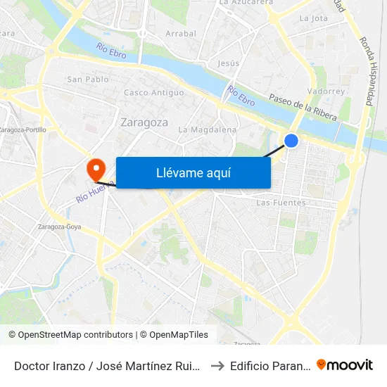 Doctor Iranzo / José Martínez Ruiz Azorín to Edificio Paraninfo map