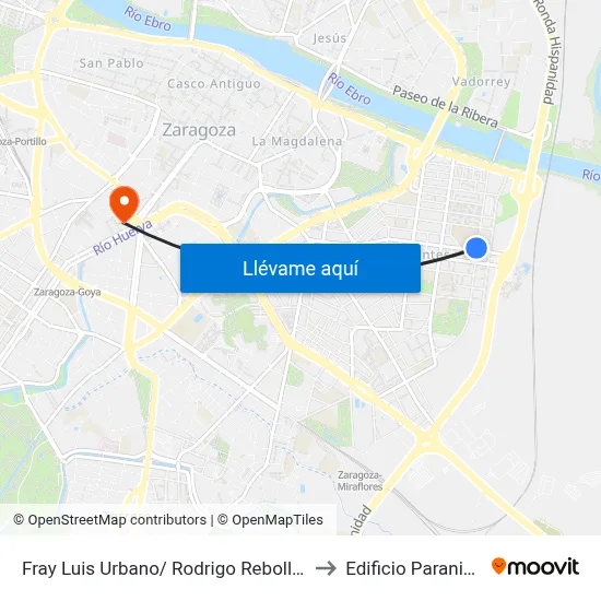 Fray Luis Urbano/ Rodrigo Rebolledo to Edificio Paraninfo map