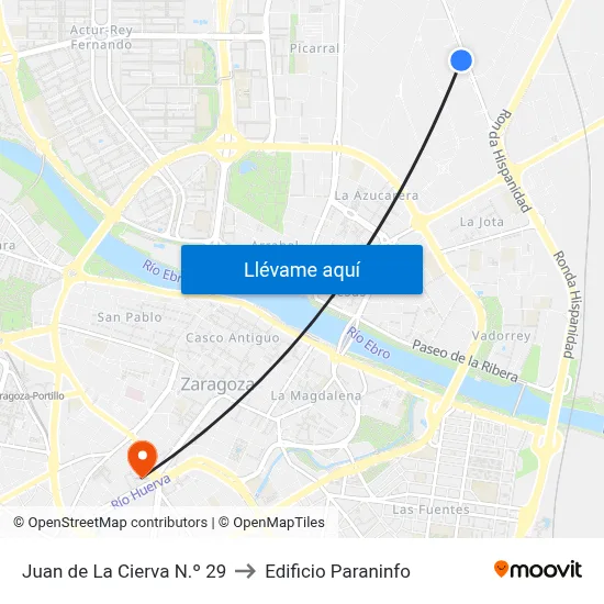 Juan de La Cierva N.º 29 to Edificio Paraninfo map