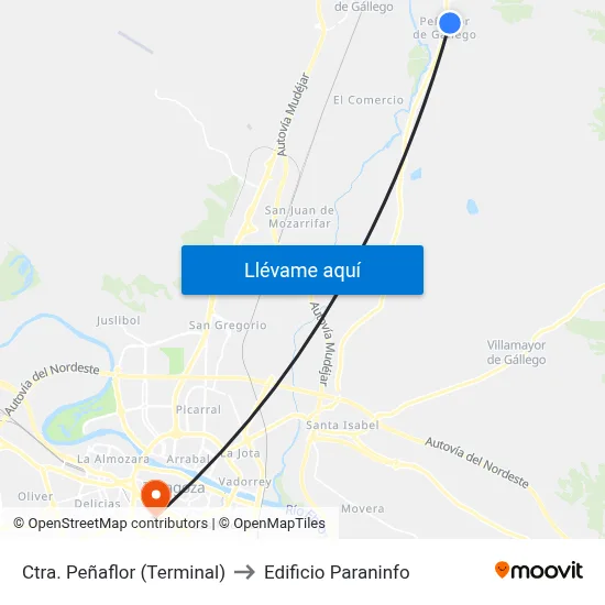 Ctra. Peñaflor (Terminal) to Edificio Paraninfo map