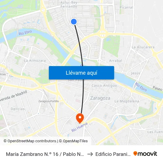 María Zambrano N.º 16 / Pablo Neruda to Edificio Paraninfo map
