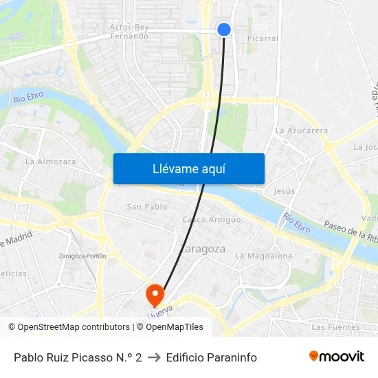 Pablo Ruiz Picasso N.º 2 to Edificio Paraninfo map