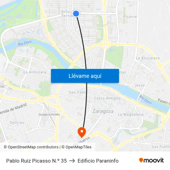 Pablo Ruiz Picasso N.º 35 to Edificio Paraninfo map
