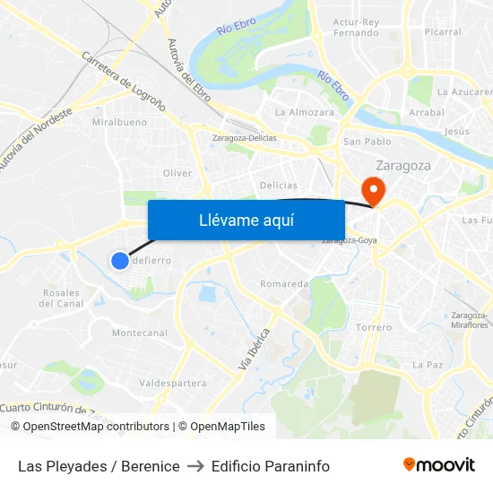 Las Pleyades / Berenice to Edificio Paraninfo map