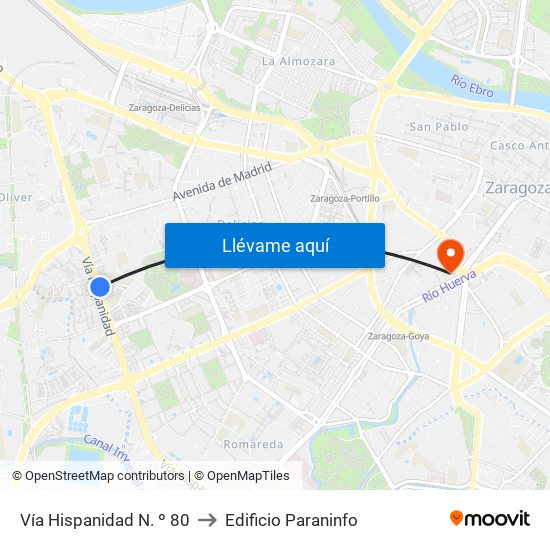 Vía Hispanidad N. º 80 to Edificio Paraninfo map