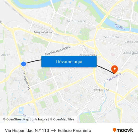 Vía Hispanidad N.º 110 to Edificio Paraninfo map