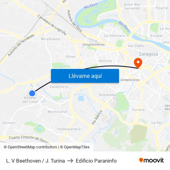L. V Beethoven / J. Turina to Edificio Paraninfo map
