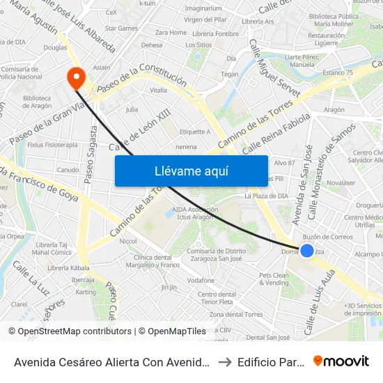 Avenida Cesáreo Alierta Con Avenida de San Jose to Edificio Paraninfo map