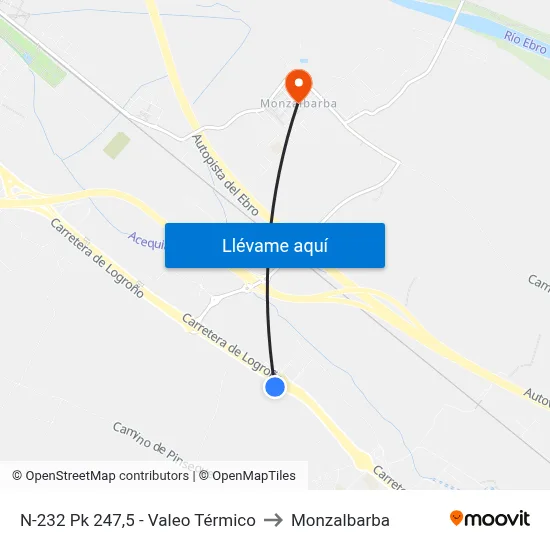 N-232 Pk 247,5 - Valeo Térmico to Monzalbarba map