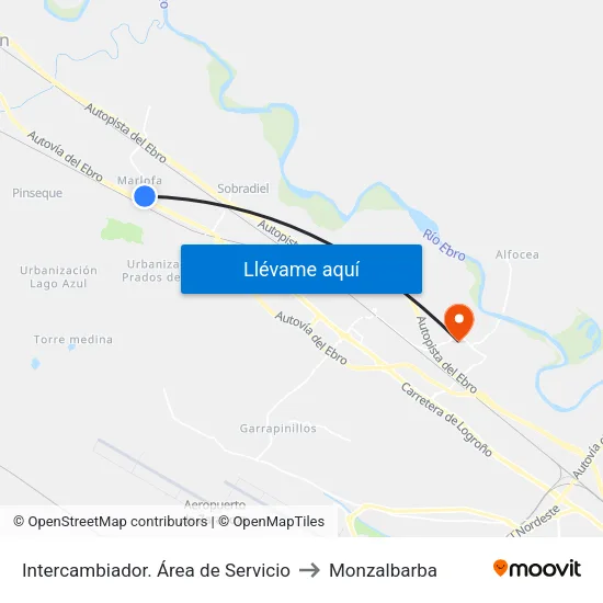 Intercambiador. Área de Servicio to Monzalbarba map