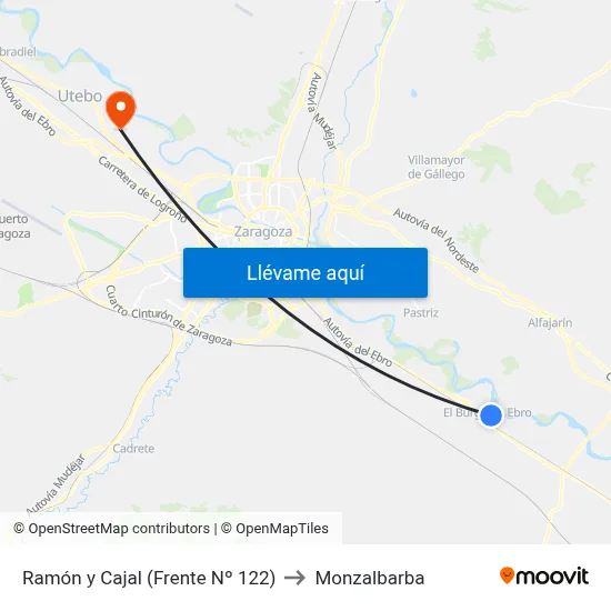 Ramón y Cajal (Frente Nº 122) to Monzalbarba map