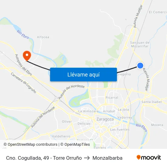 Cno. Cogullada, 49 - Torre Orruño to Monzalbarba map