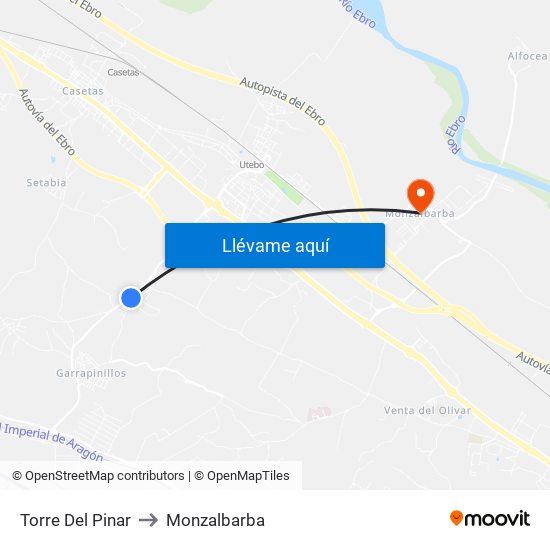 Torre Del Pinar to Monzalbarba map