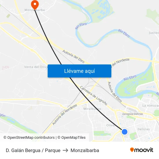 D. Galán Bergua / Parque to Monzalbarba map