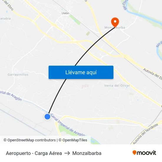 Aeropuerto - Carga Aérea to Monzalbarba map