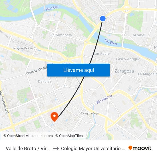 Valle de Broto / Virginia Woolf to Colegio Mayor Universitario Pedro Cerbuna map