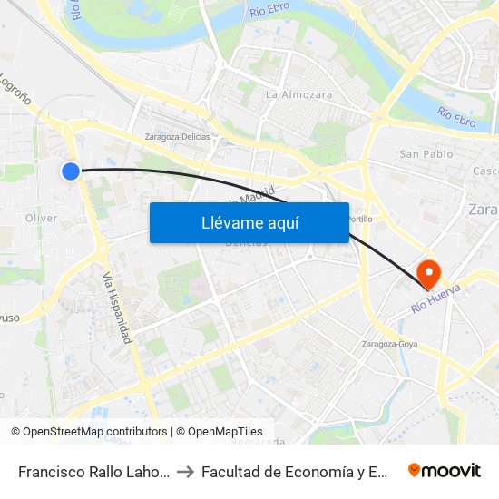 Francisco Rallo Lahoz / Vía Hispanidad to Facultad de Economía y Empresa, Campus Paraíso map