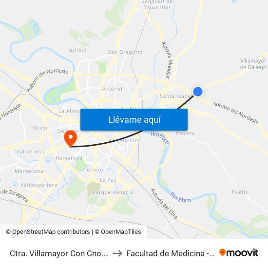 Ctra. Villamayor Con Cno. Encuentro to Facultad de Medicina - Edificio A map