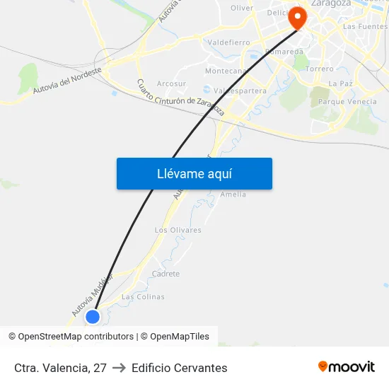 Ctra. Valencia, 27 to Edificio Cervantes map