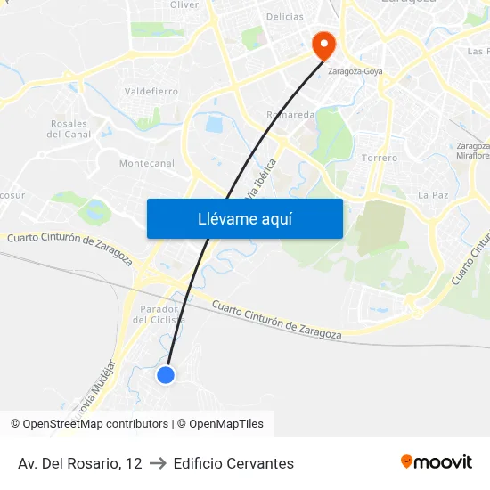 Av. Del Rosario, 12 to Edificio Cervantes map