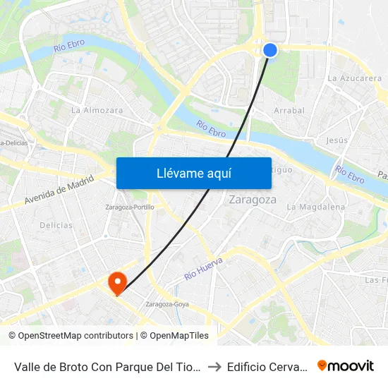 Valle de Broto Con Parque Del Tio Jorge to Edificio Cervantes map