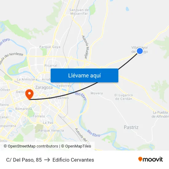 C/ Del Paso, 85 to Edificio Cervantes map
