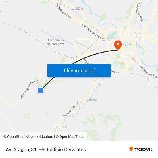 Av. Aragón, 81 to Edificio Cervantes map