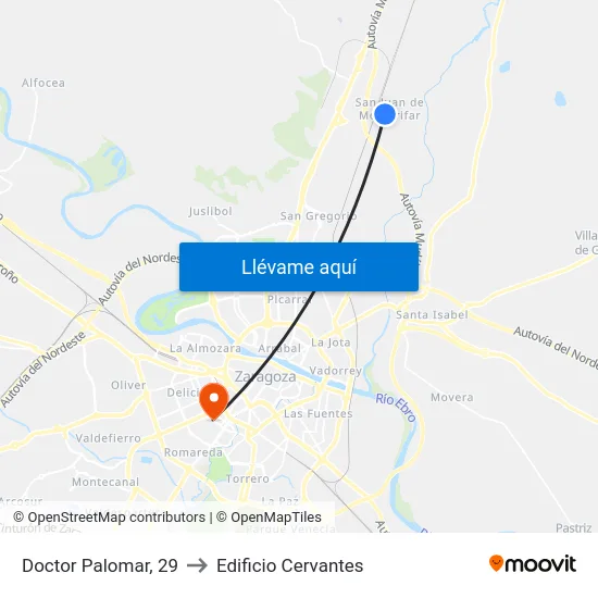 Doctor Palomar, 29 to Edificio Cervantes map