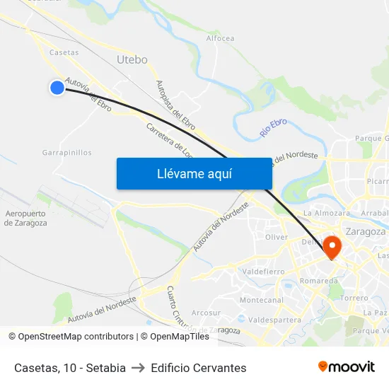 Casetas, 10 - Setabia to Edificio Cervantes map